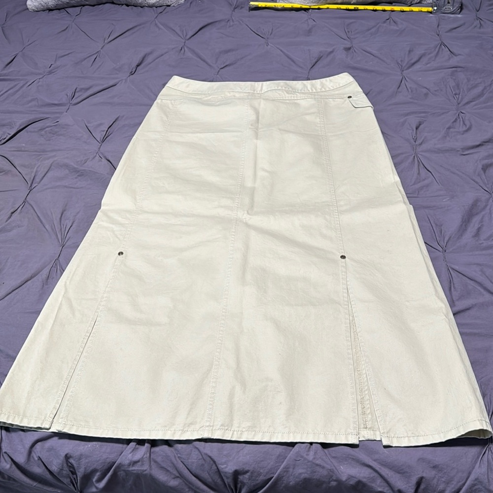 Eddie Bauer Cream Midi Skirt